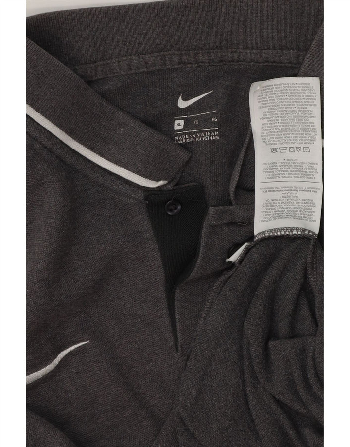 NIKE Mens Polo Shirt XL Grey Cotton
