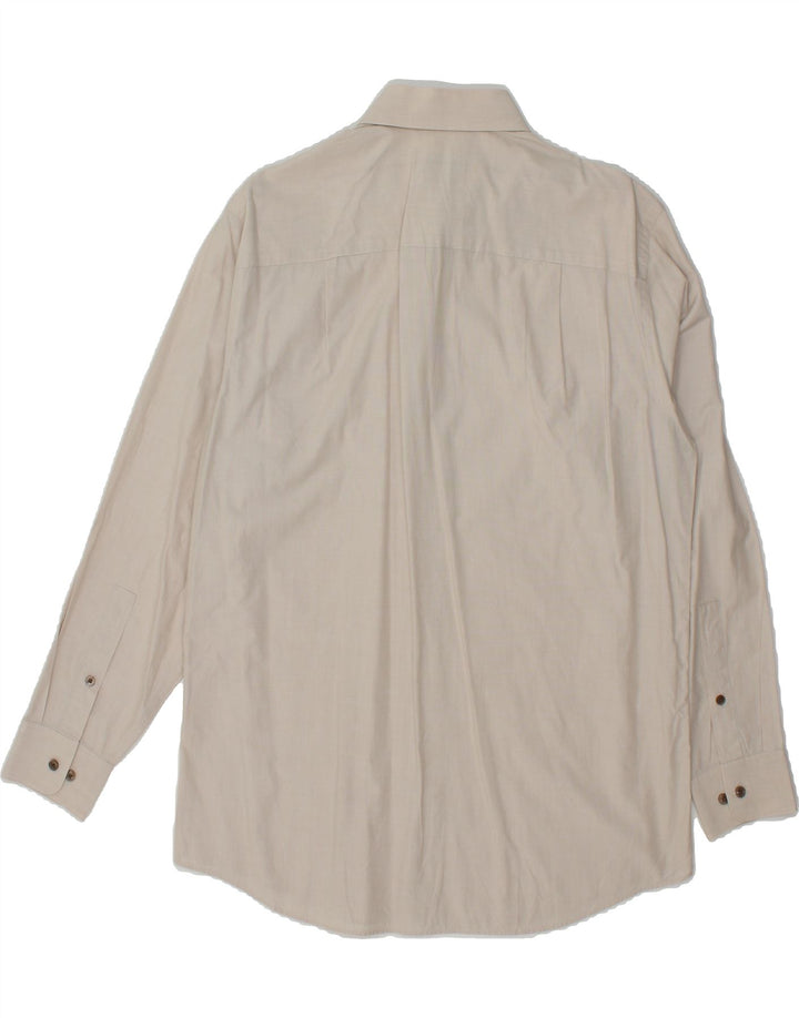 CALVIN KLEIN Mens Regular Fit Shirt Size 15 1/2  Medium Beige Cotton Vintage Calvin Klein and Second-Hand Calvin Klein from Messina Hembry 