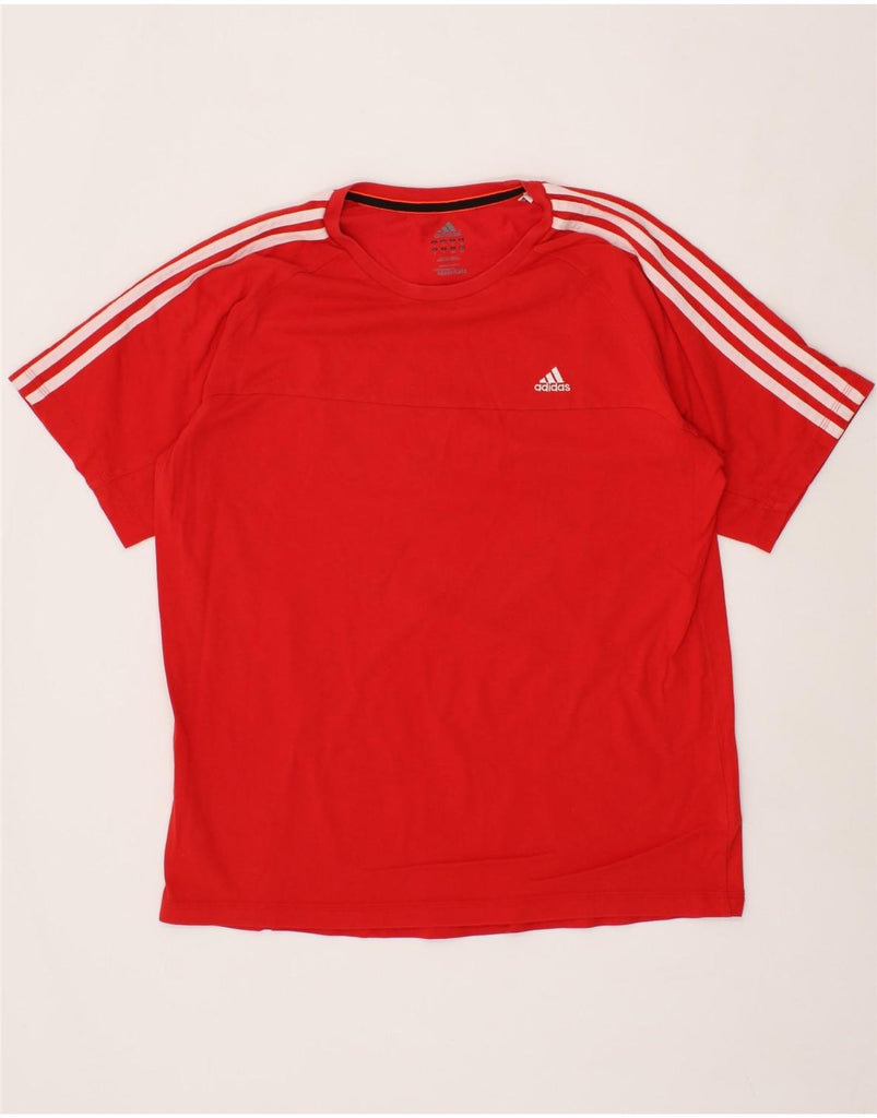 ADIDAS Mens Climalite T-Shirt Top Large Red Cotton Vintage Adidas and Second-Hand Adidas from Messina Hembry 