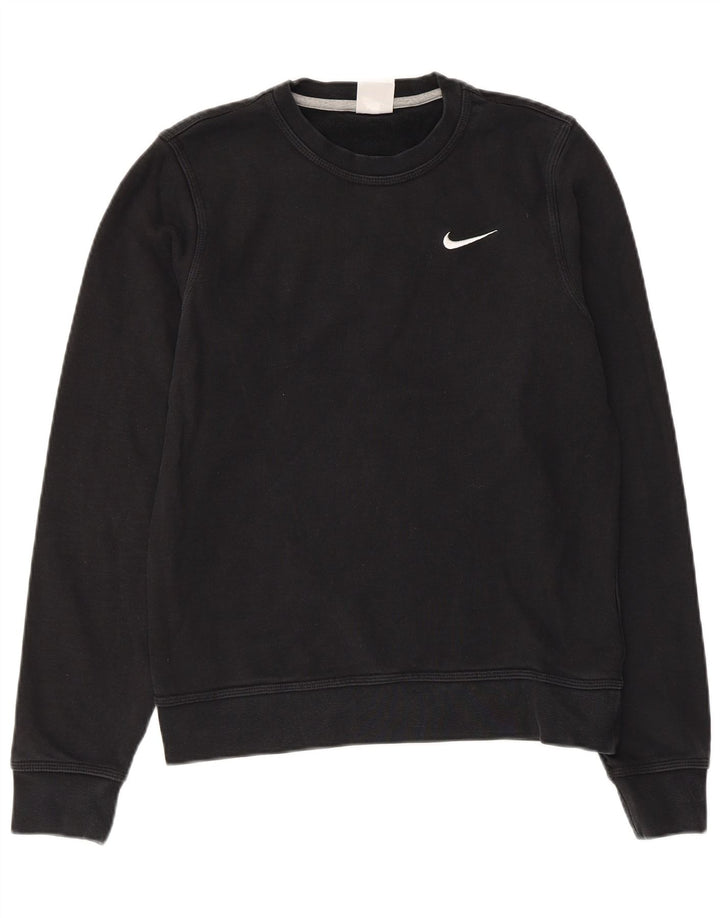 Nike Womens Sweatshirt Jumper UK 10 Small Black Cotton