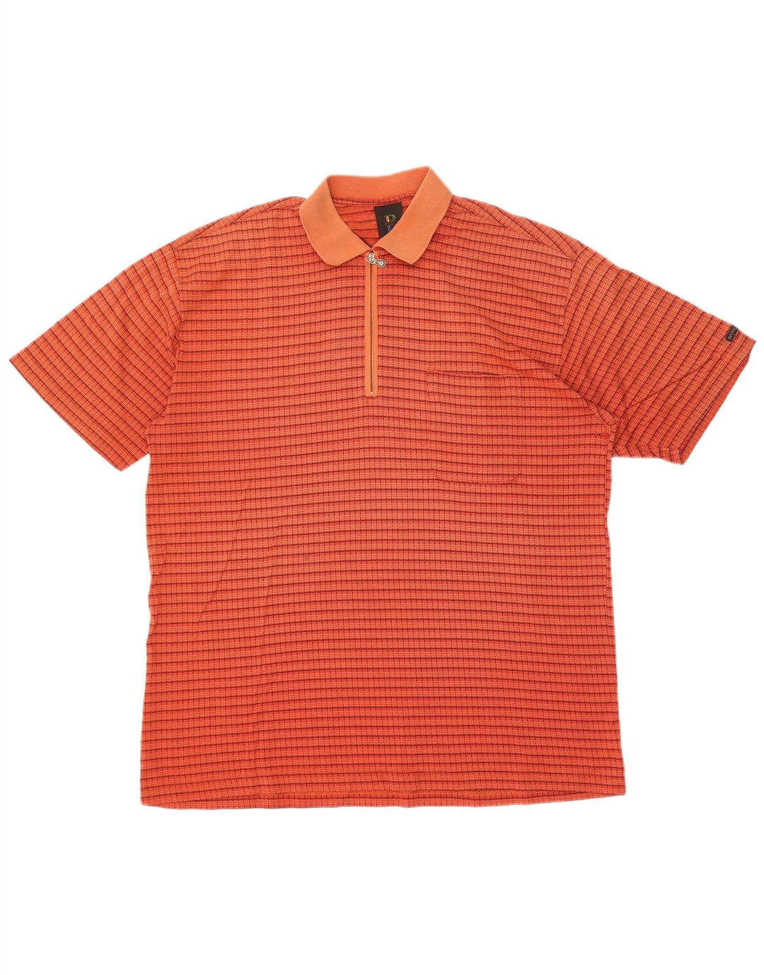 Baffo Mens Polo Shirt IT 56 XL Orange Check Cotton