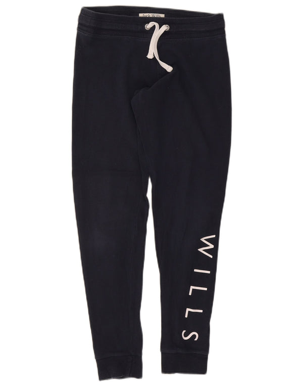 Jack Wills Womens Graphic Tracksuit Trousers Joggers UK 10 Small Navy Blue