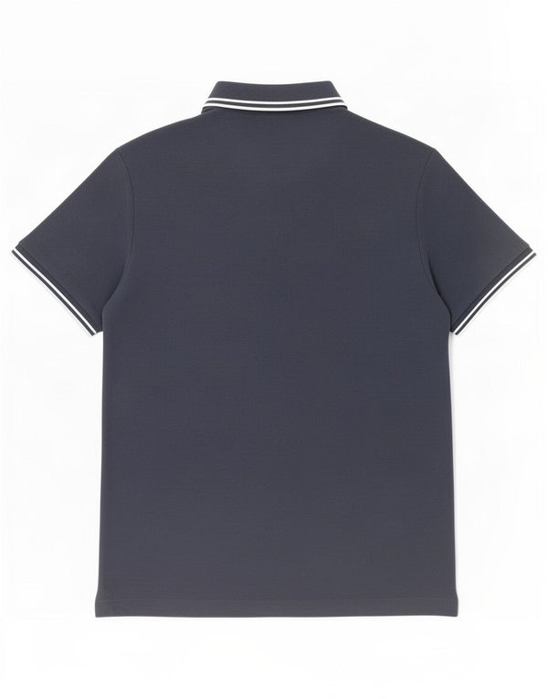 Lotto Mens Life's Polo Shirt Medium Navy Blue Striped