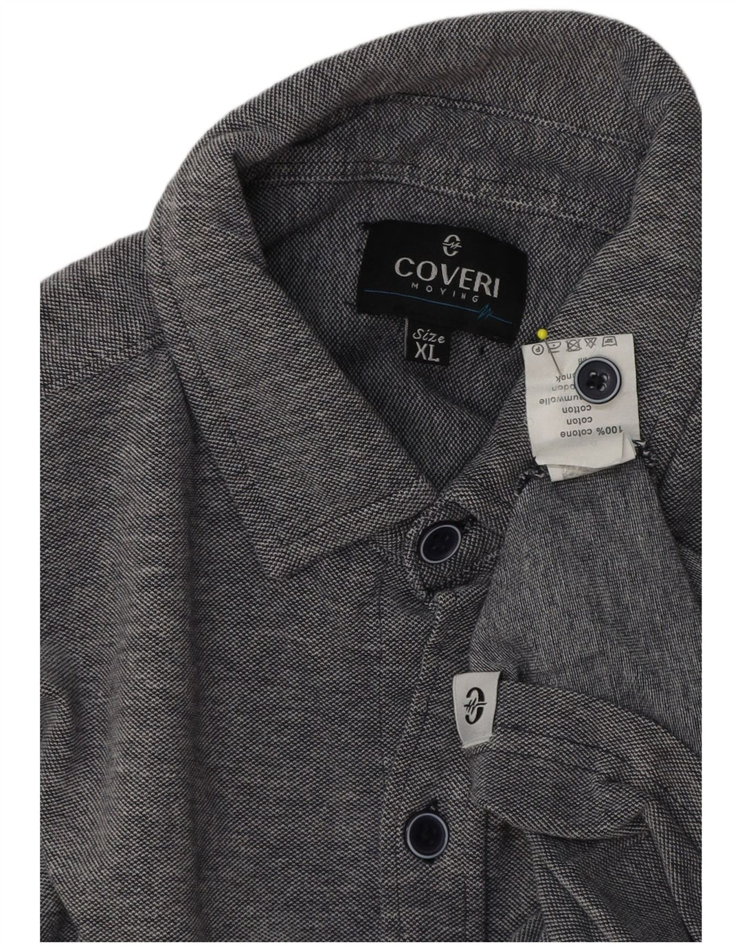 Coveri Mens Short Sleeve Shirt XL Grey Cotton