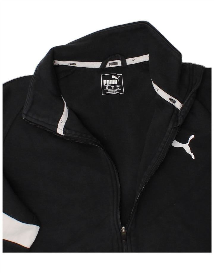 PUMA Mens Tracksuit Top Jacket Medium Black Colourblock Cotton Vintage Puma and Second-Hand Puma from Messina Hembry 