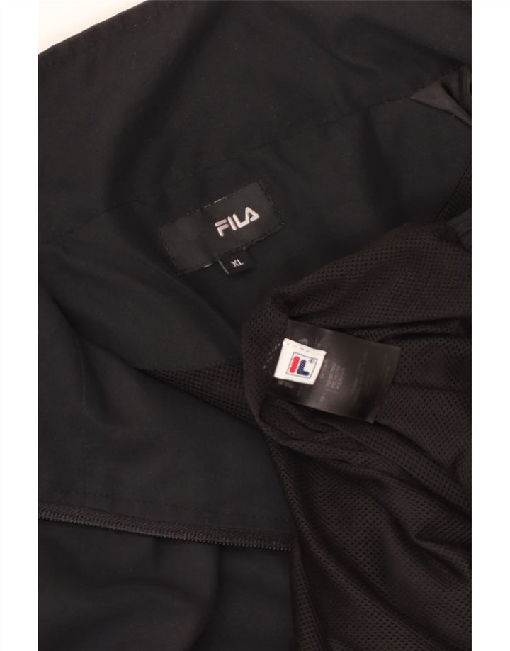 Fila Mens Tracksuit Top Jacket XL Black Polyester