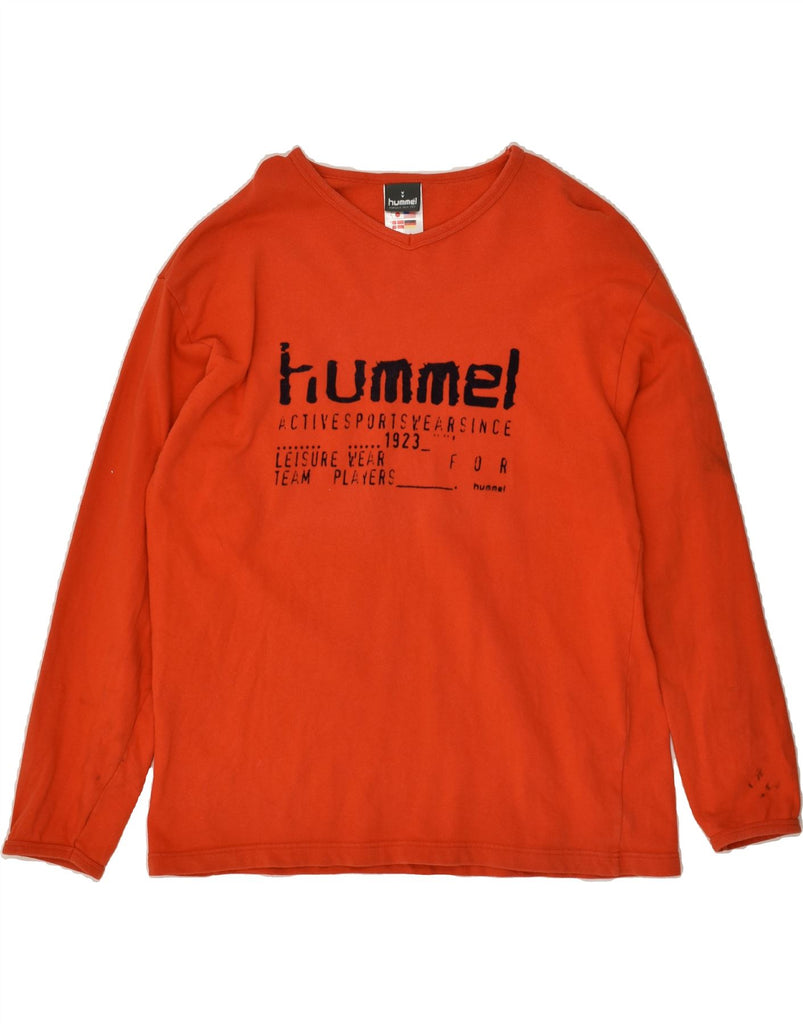HUMMEL Mens Graphic Top Long Sleeve UK 40/42 Medium Orange | Vintage Hummel | Thrift | Second-Hand Hummel | Used Clothing | Messina Hembry 