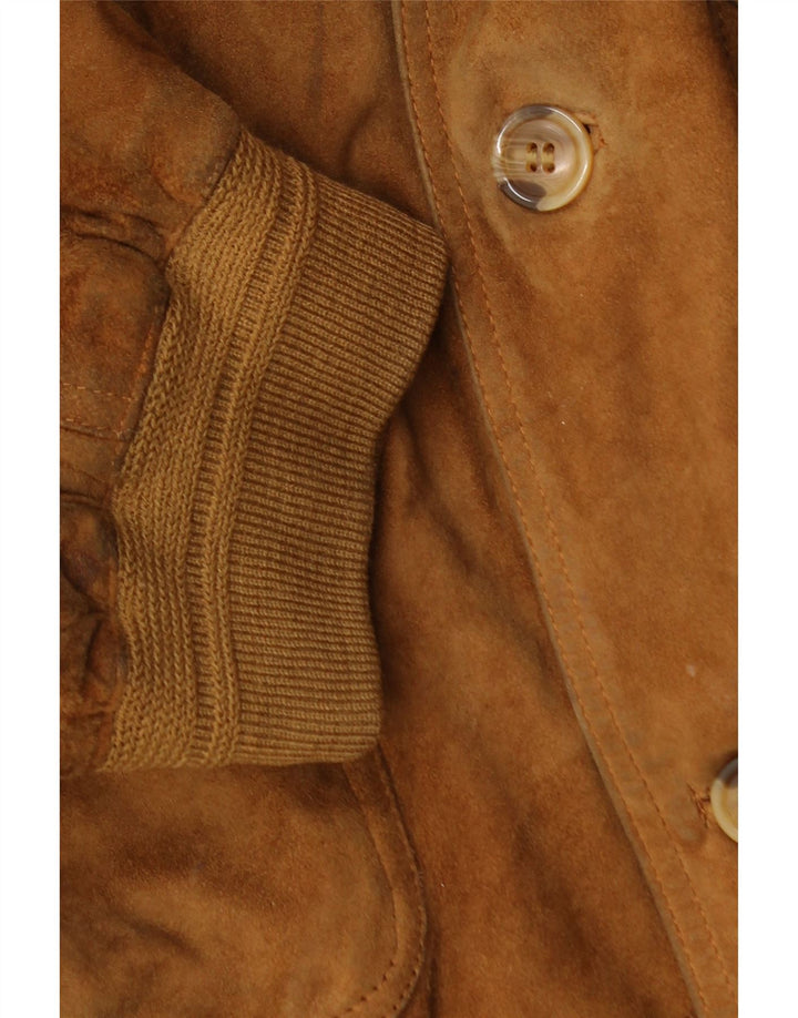 Vintage Mens Suede Bomber Jacket IT 58 4XL Brown Suede
