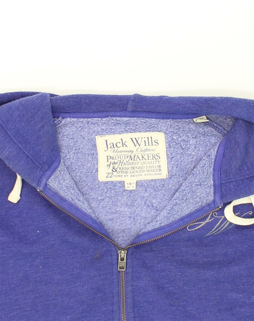 JACK WILLS Womens Zip Hoodie Sweater UK 14 Large Purple Cotton | Vintage Jack Wills | Thrift | Second-Hand Jack Wills | Used Clothing | Messina Hembry 