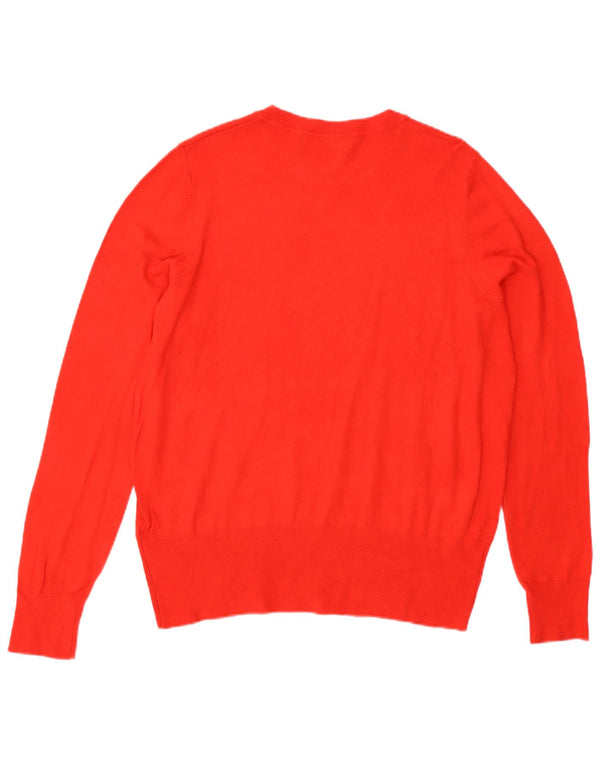 Marks & Spencer Womens Crew Neck Jumper Sweater UK 16 Large Red Viscose