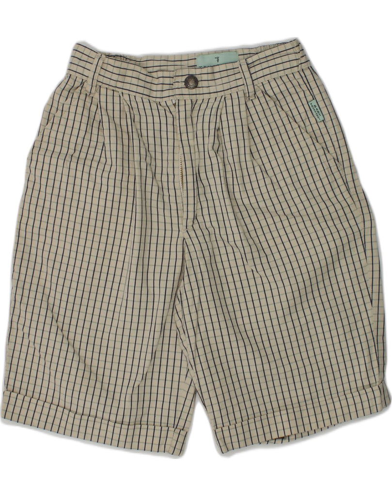 TRUSSARDI Boys Chino Shorts 7-8 Years W22 Beige Check Cotton | Vintage Trussardi | Thrift | Second-Hand Trussardi | Used Clothing | Messina Hembry 