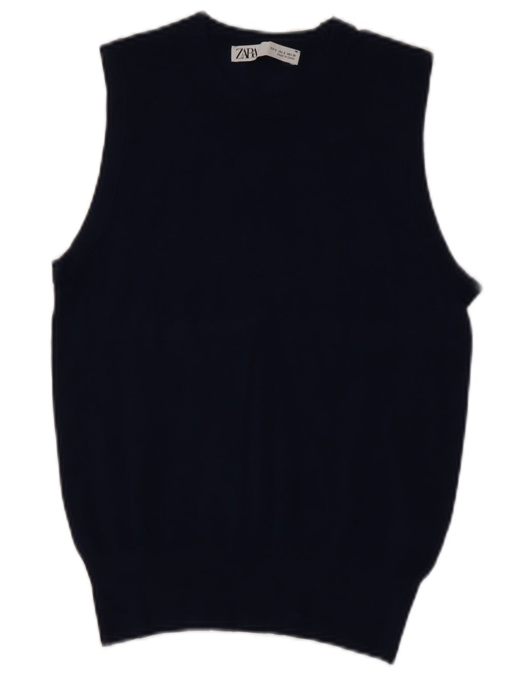 Zara Womens Vest Tank Top UK 10 Small Navy Blue