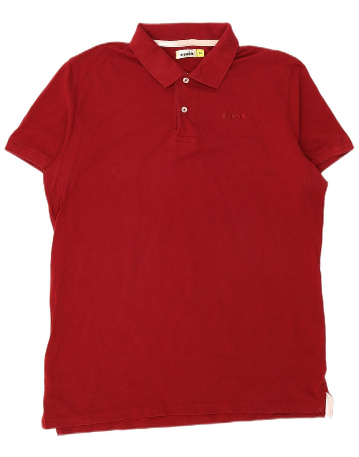 Diadora Mens Polo Shirt XL Red Cotton