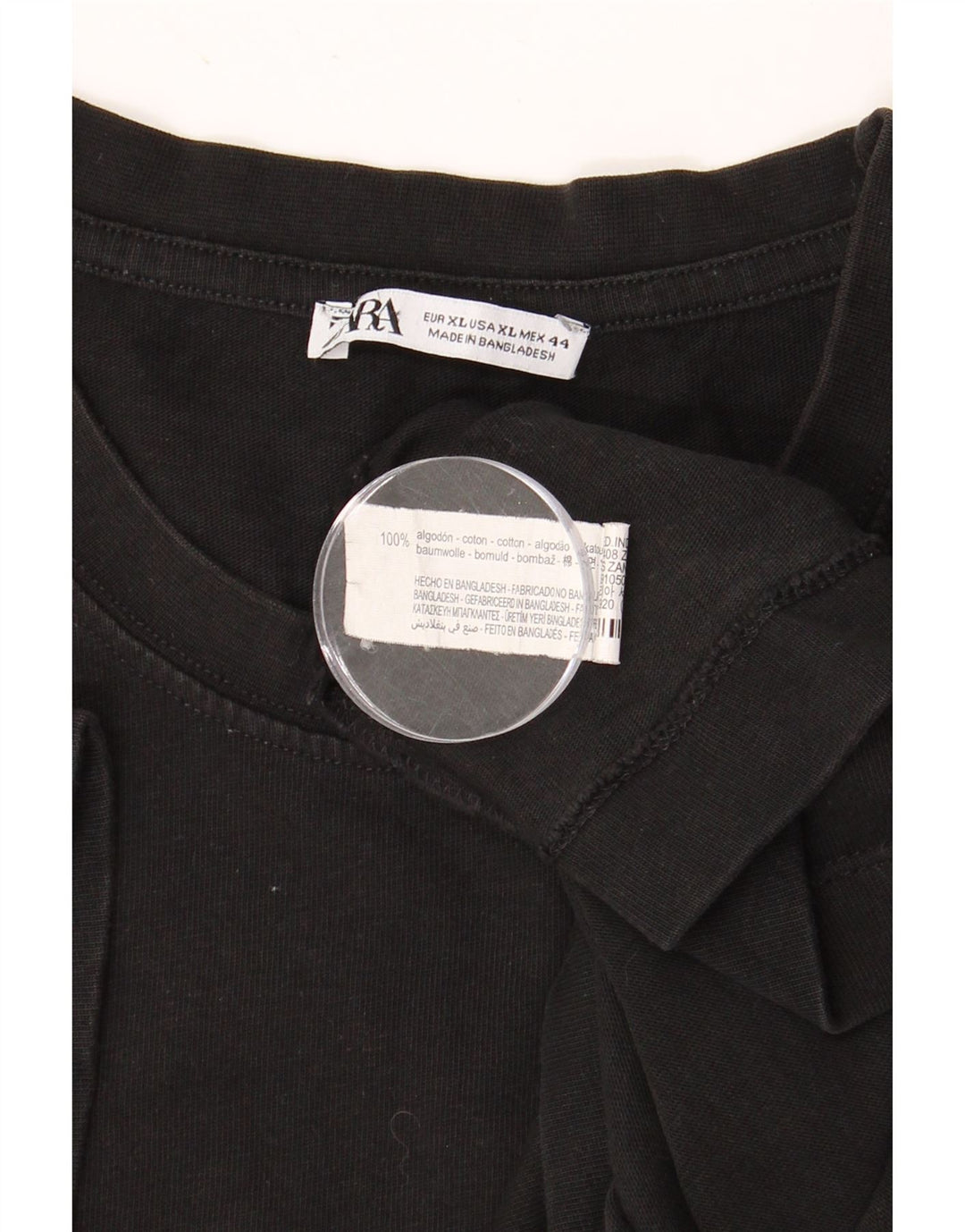 ZARA Mens T-Shirt Top XL Black Cotton