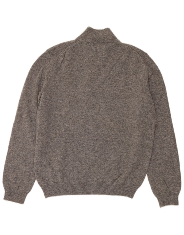 Henry Cottons Mens Zip Neck Jumper Sweater 2XL Grey Flecked New Wool