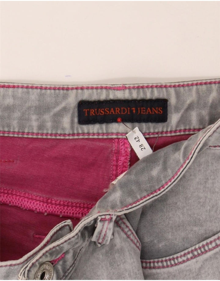 TRUSSARDI Womens Skinny Jeans IT 42 Medium W28 L30 Grey Polyester Vintage Trussardi and Second-Hand Trussardi from Messina Hembry 