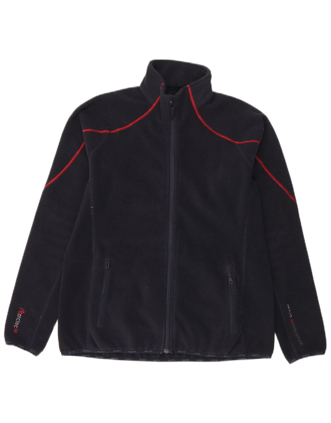Musto Womens Fleece Jacket UK 16 Large Navy Blue Polyester