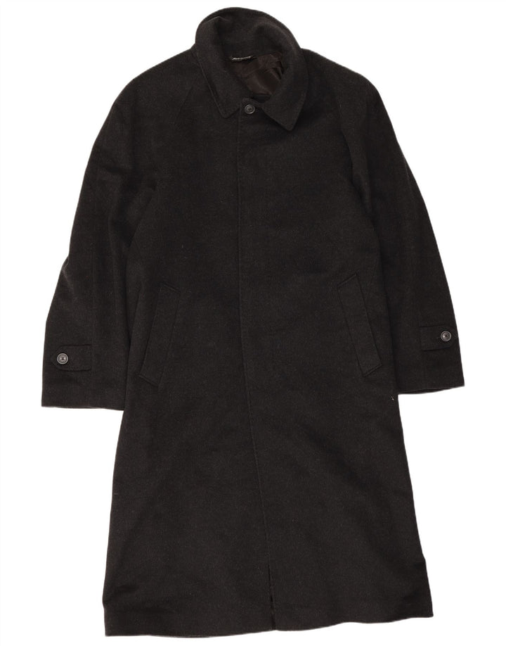 Vintage Mens Overcoat IT 52 XL Black Wool