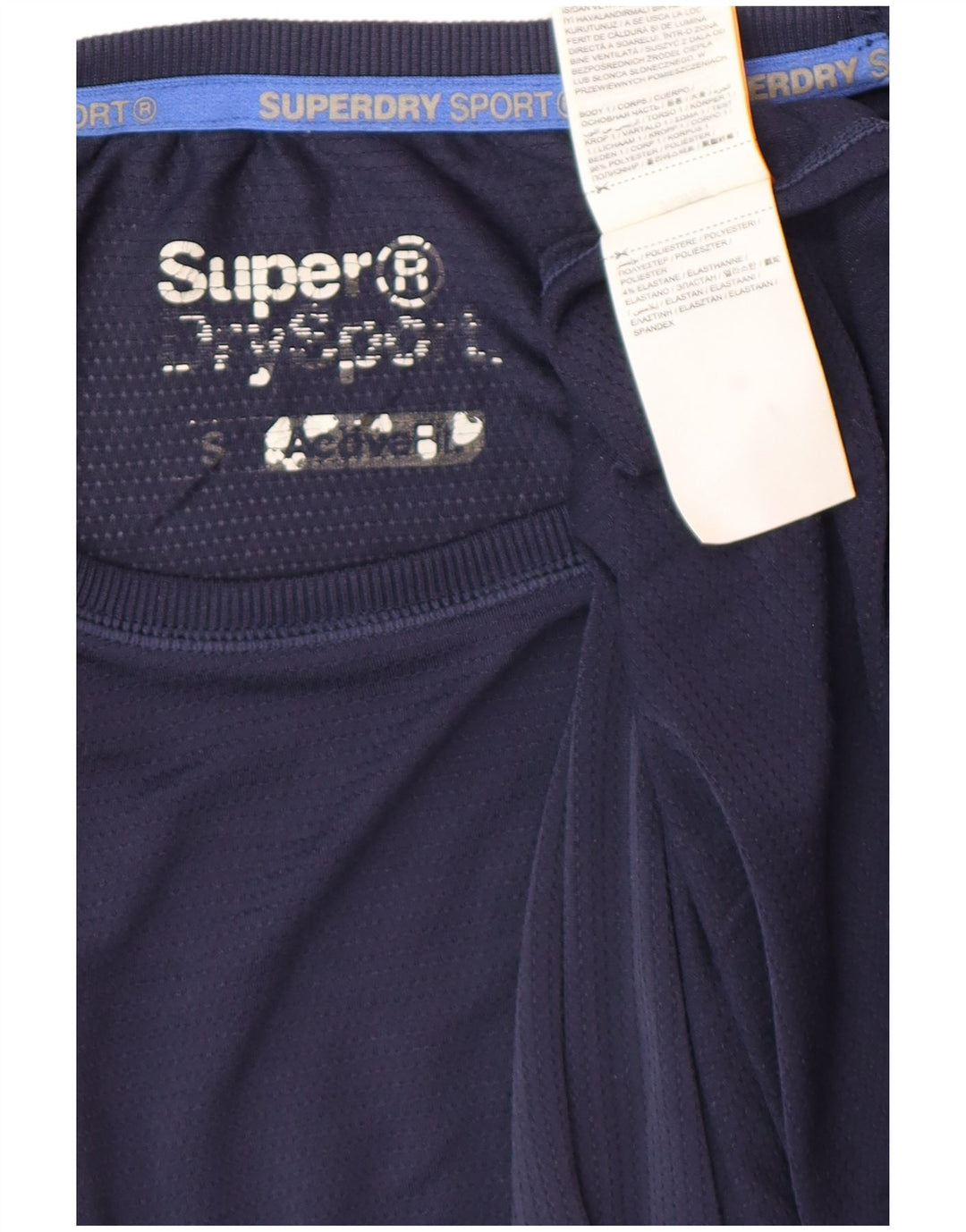 SUPERDRY Mens Graphic T-Shirt Top Small Navy Blue Polyester
