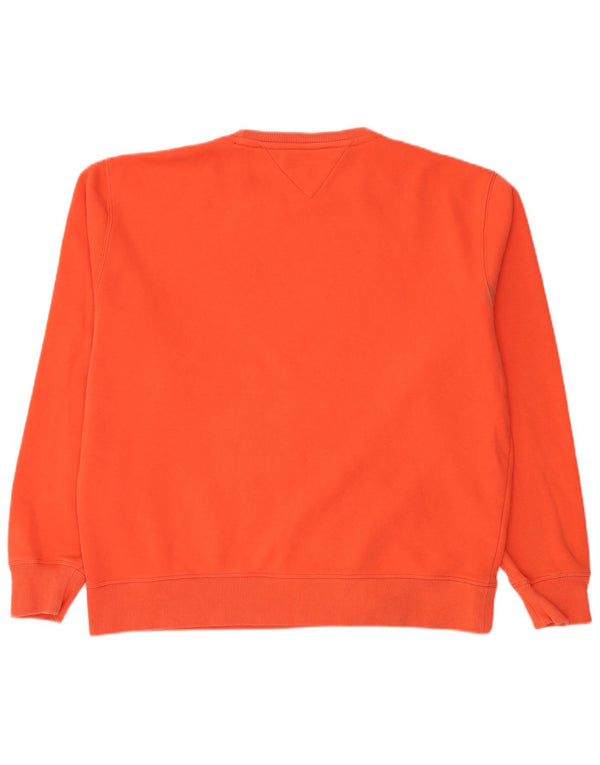 TOMMY HILFIGER Mens Sweatshirt Jumper 2XL Orange Cotton