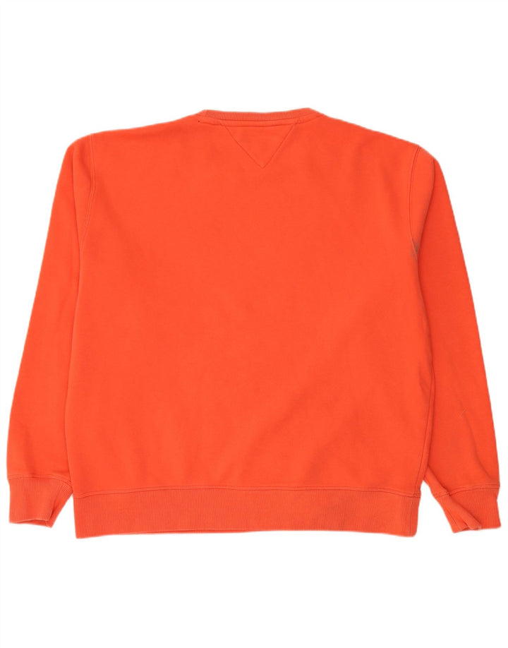 TOMMY HILFIGER Mens Sweatshirt Jumper 2XL Orange Cotton