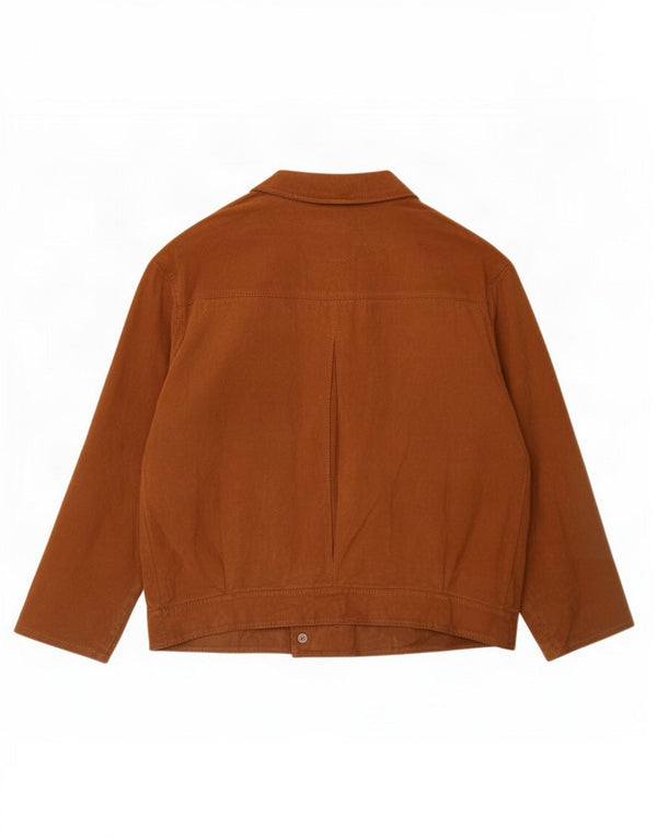 Vintage Womens 3/4 Sleeve Suede Jacket UK 16 Large Brown Leather