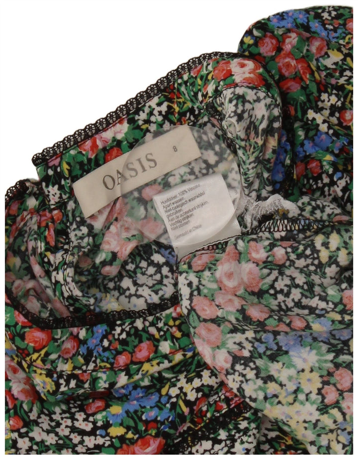 Oasis Womens T-Shirt Top UK 8 Small Multicoloured Floral Viscose