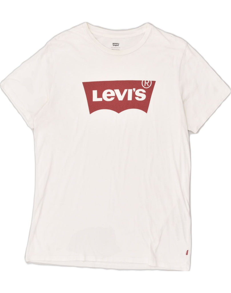 LEVI'S Mens Graphic T-Shirt Top Medium White Cotton | Vintage Levi's | Thrift | Second-Hand Levi's | Used Clothing | Messina Hembry 