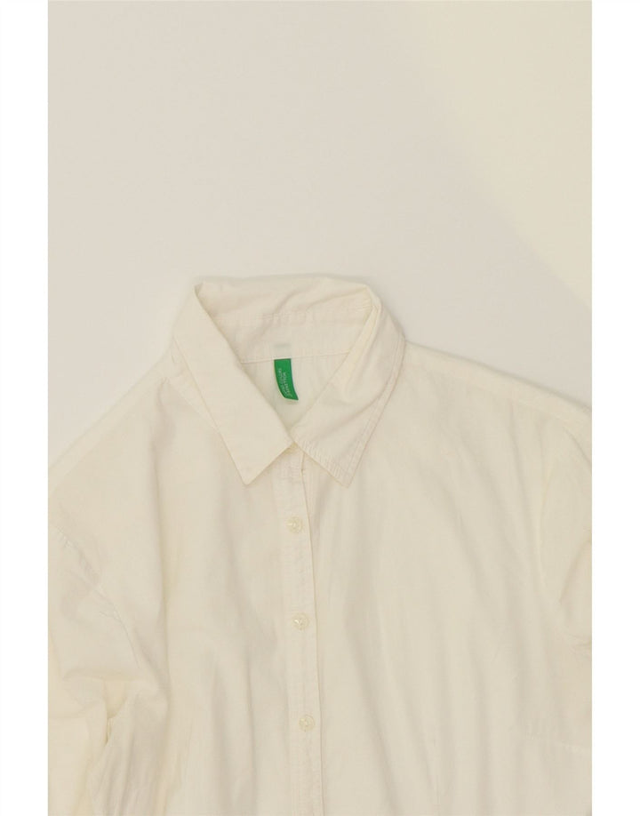BENETTON Womens Pullover Shirt UK 12 Medium White Vintage Benetton and Second-Hand Benetton from Messina Hembry 