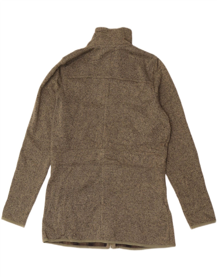 Eddie Bauer Womens Tracksuit Top Jacket UK 14 Medium Khaki Flecked