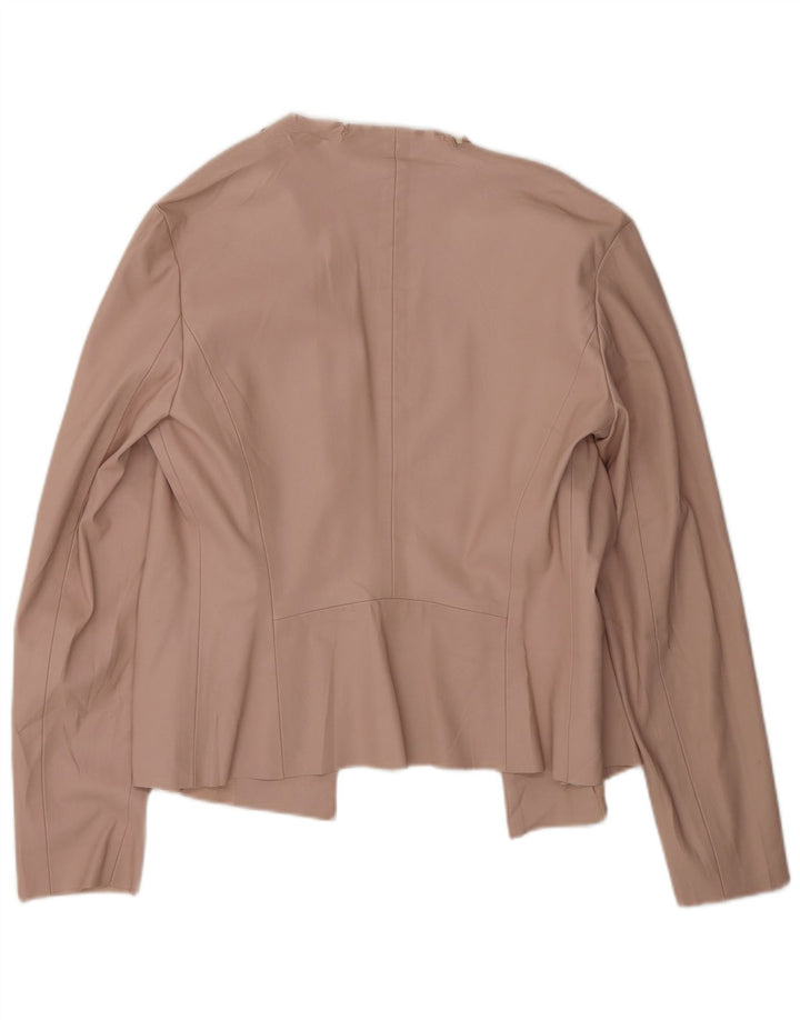 Zara Womens Faux Leather Blazer Jacket UK 14 Medium Pink