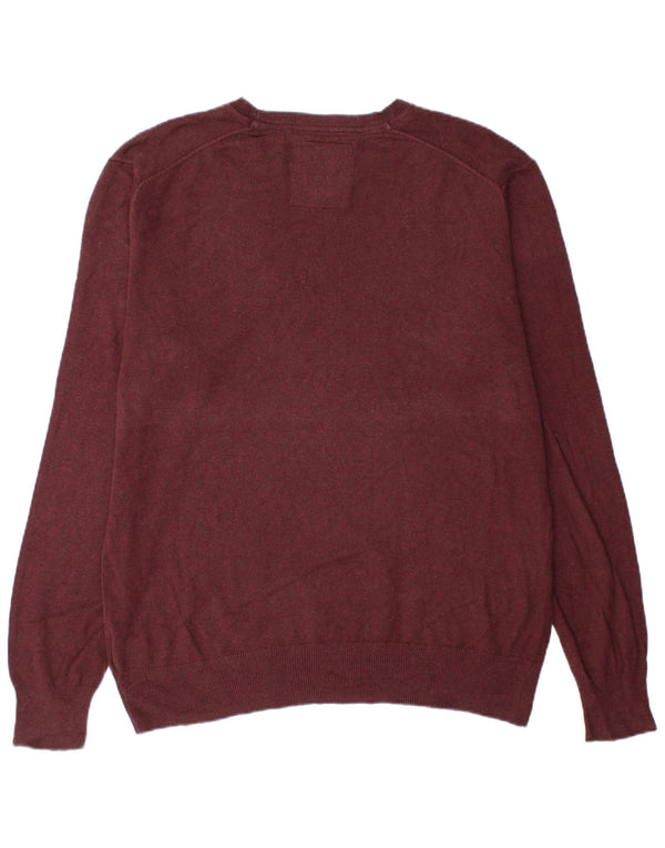 Superdry Mens Crew Neck Jumper Sweater 2XL Burgundy Cotton