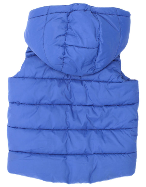Benetton Baby Boys Hooded Padded Gilet 18-24 Months Blue Polyester
