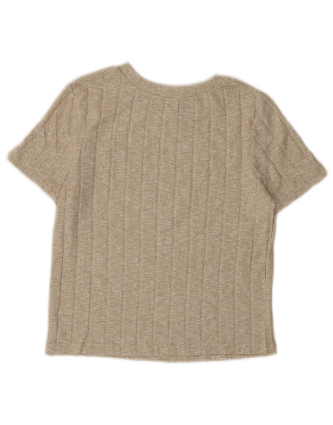 Zara Womens Crop T-Shirt Top UK 10 Small Beige