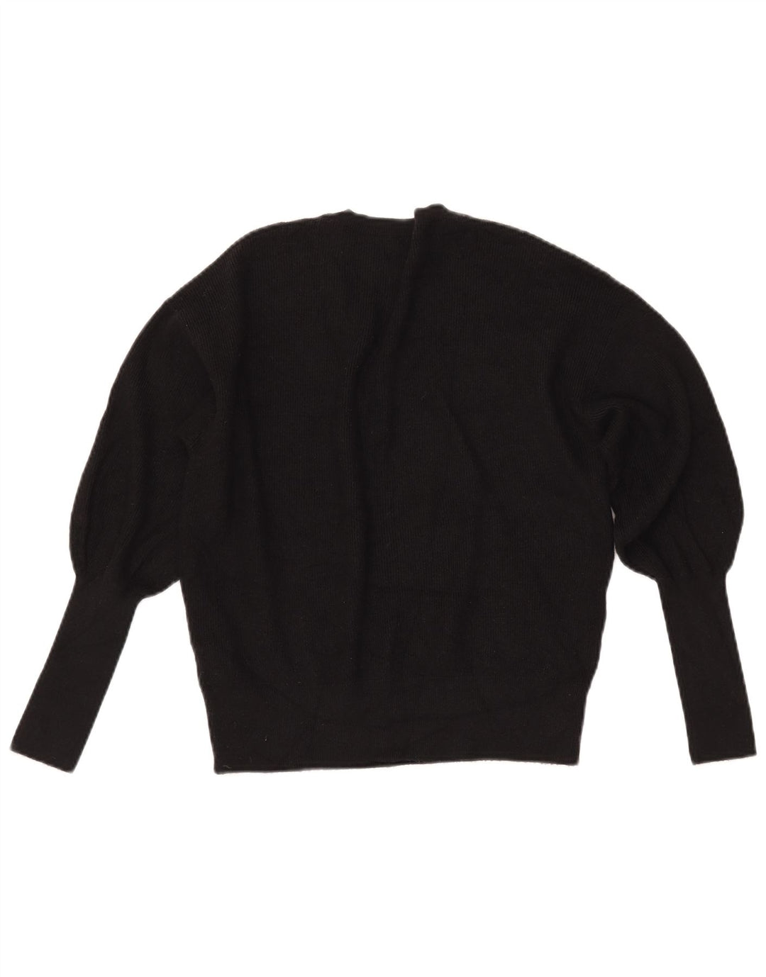 MARKS & SPENCER Womens Crop V-Neck Jumper Sweater UK 10 Small Black