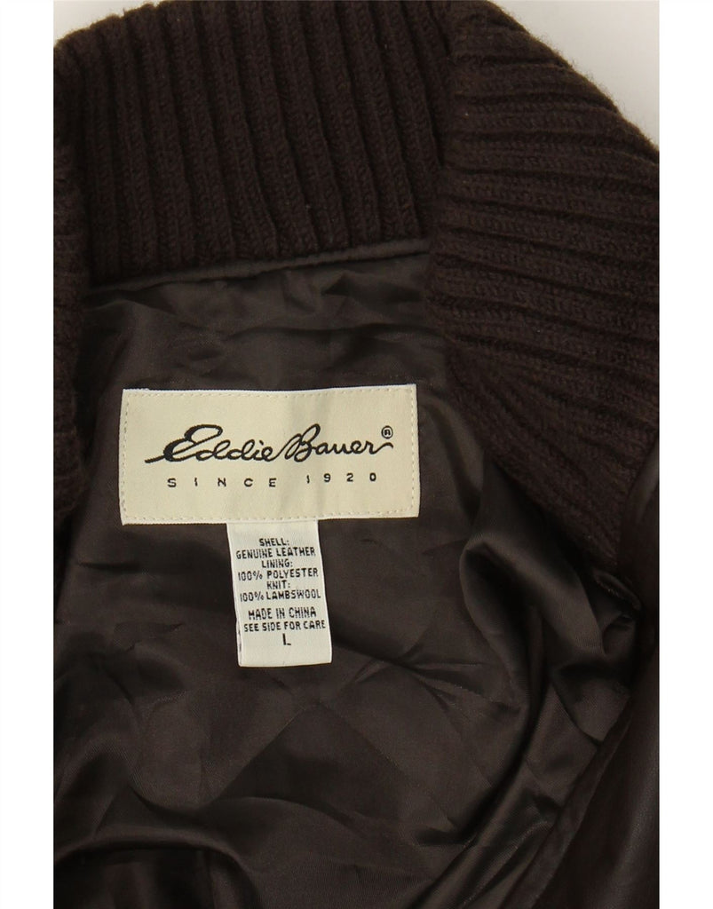 EDDIE BAUER Womens Leather Jacket UK 16 Large Brown Leather Vintage Eddie Bauer and Second-Hand Eddie Bauer from Messina Hembry 