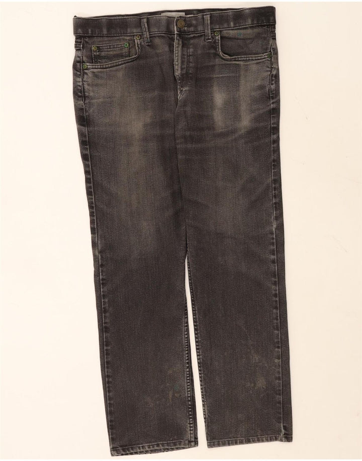 Marks & Spencer Mens Regular Fit Straight Jeans W34 L29 Grey Cotton