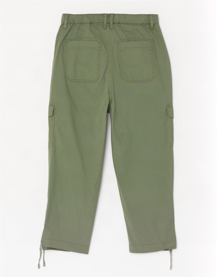 Marks & Spencer Womens Crop Cargo Trousers Medium W26 L23 Green Lyocell