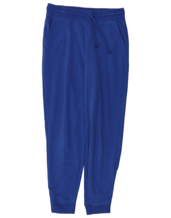 Marks & Spencer Womens Tracksuit Trousers Joggers UK 12 Medium Blue Cotton