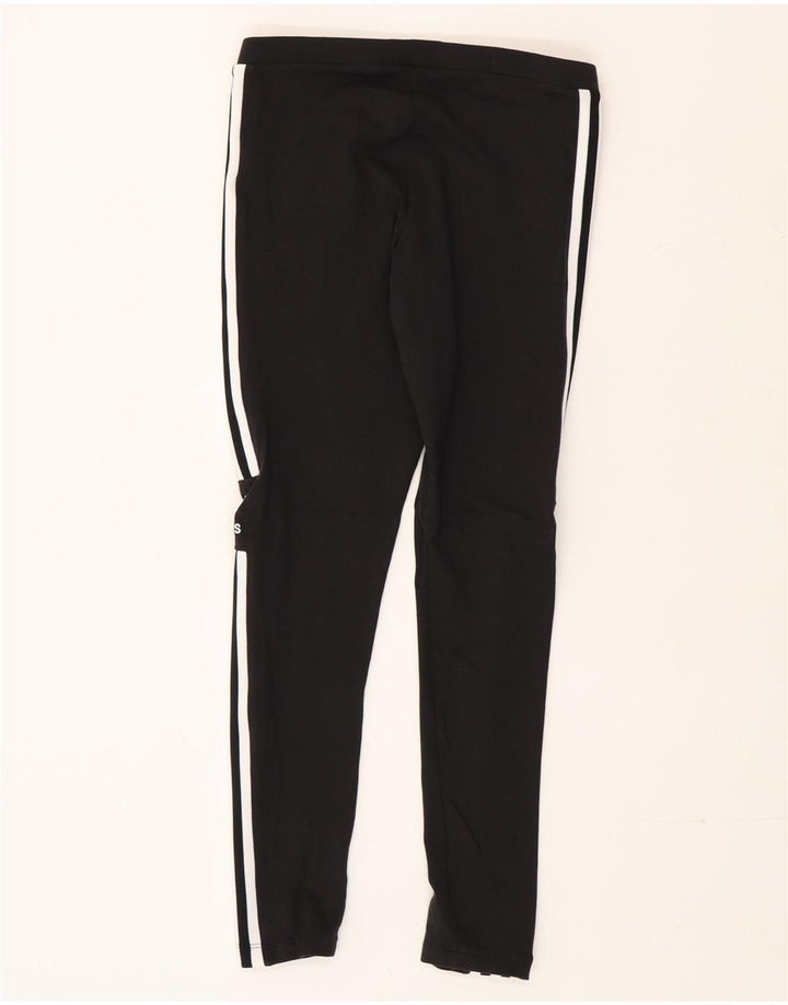 Adidas Womens Graphic Leggings UK 12 Medium Black Cotton
