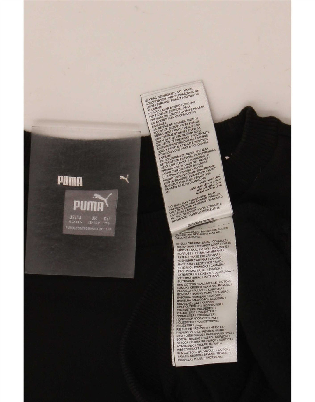 Puma Boys Graphic Sweatshirt Jumper 15-16 Years  Black Cotton