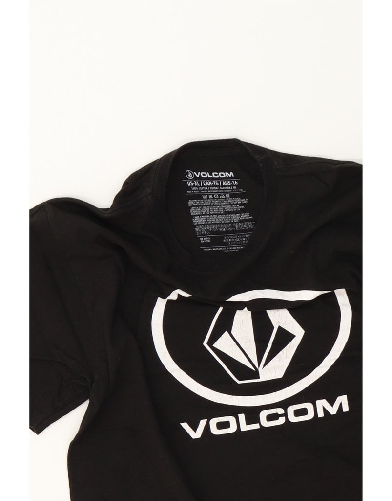 VOLCOM Boys Graphic T-Shirt Top 15-16 Years XL Black Cotton Vintage Volcom and Second-Hand Volcom from Messina Hembry 
