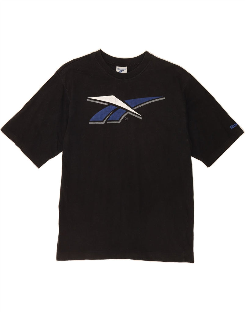 REEBOK Boys Graphic T-Shirt Top 15-16 Years Black Cotton Vintage Reebok and Second-Hand Reebok from Messina Hembry 