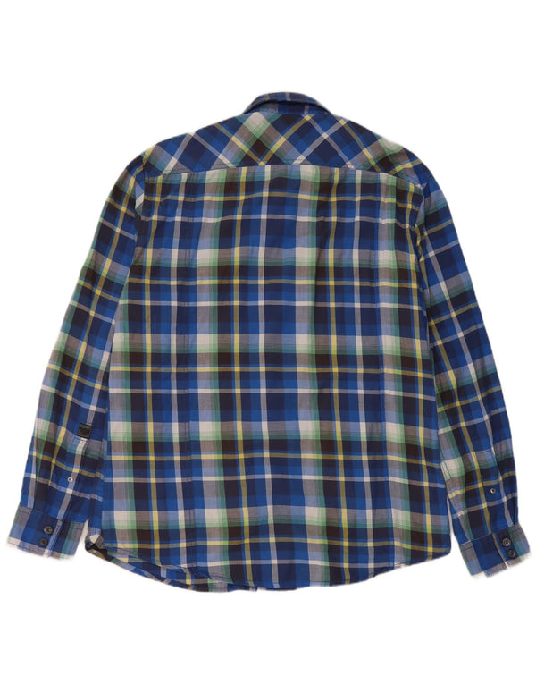 Esprit Mens Flannel Shirt 2XL Blue Check Cotton