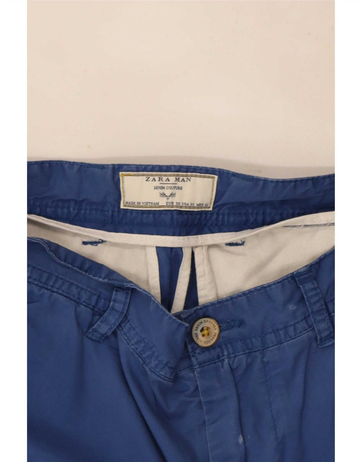 Zara Mens Chino Shorts EU 38 Small W30 Blue