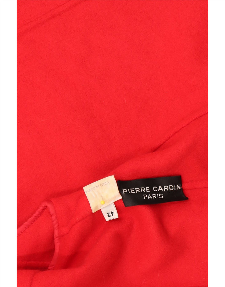 Pierre Cardin Womens 1 Button Blazer Jacket IT 42 Medium Red Wool Classic