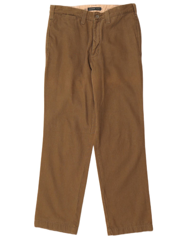 Dockers Mens Khakis Straight Chino Trousers W31 L32 Khaki Cotton