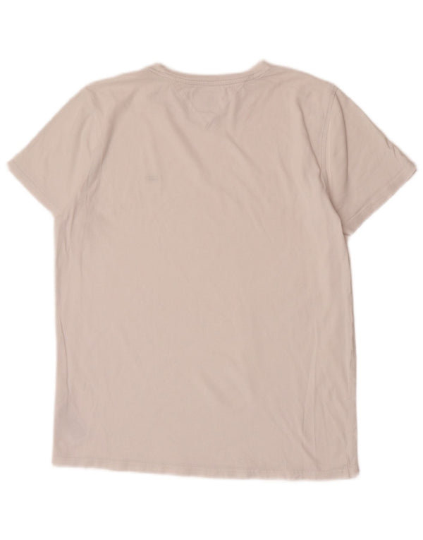 Tommy Hilfiger Womens T-Shirt Top UK 12 Medium White Cotton