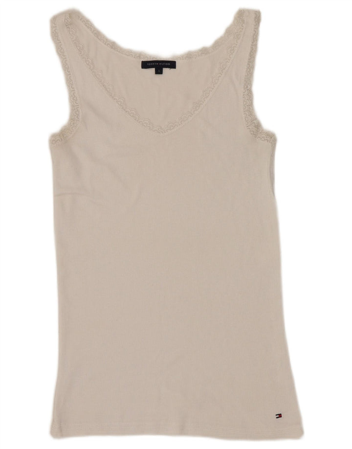 Tommy Hilfiger Womens Vest Top UK 8 Small White