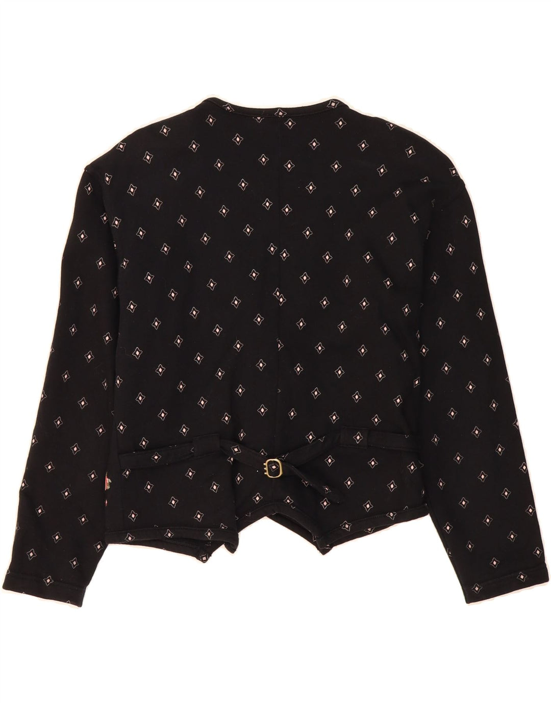 VINTAGE Womens Bolero Top IT 44 Medium Black Floral Cotton Vintage Vintage and Second-Hand Vintage from Messina Hembry 